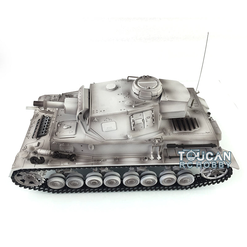 2.4G Henglong 1/16 Snow 7.0 Plastic German Panzer IV F RTR RC Tank Model 3858 Infrared Combating System Metal Barrel BB Unit