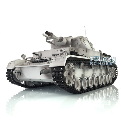 2.4G Henglong 1/16 Snow 7.0 Upgraded Panzer IV F RTR RC Tank 3858 Metal Tracks Sprocket Idler Wheels Infrared Combating System