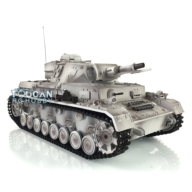 Henglong 1/16 Snow 7.0 Customized Panzer IV F RTR RC Tank 3858 Metal Wheels 360 Degree Turret Rotation Smoking Infrared Combating System