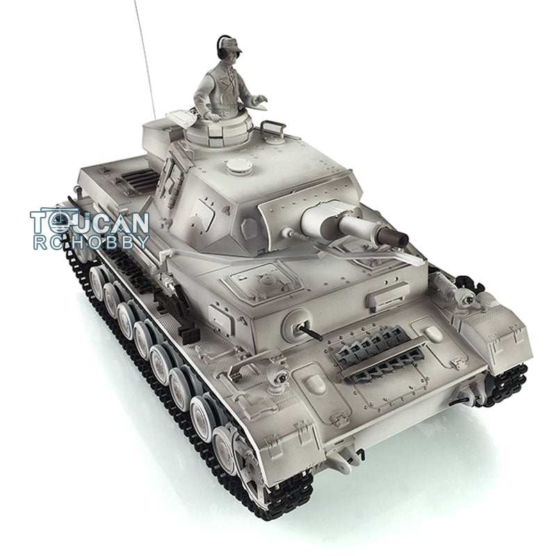 Henglong 1/16 Snow 7.0 Customized Panzer IV F RTR RC Tank 3858 Metal Wheels 360 Degree Turret Rotation Smoking Infrared Combating System