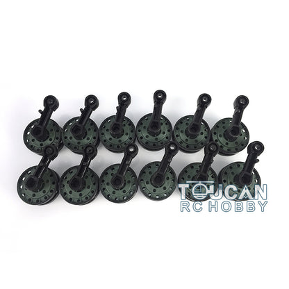 Plastic Tracks Sprockets Road Wheels Idlers Telescopic Barrel Accessories Pack Decal For Henglong DIY 1/16 RC 3878 Tank Model
