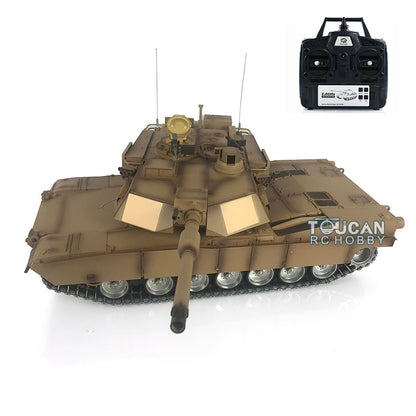US Warehouse 2.4G Henglong 1/16 7.0 USA Abrams 3918 RTR RC Tank 360 Degree Turret Barrel Recoil BB IR Smoke Metal Drive Road Idler Wheels Tracks Rubber Pads