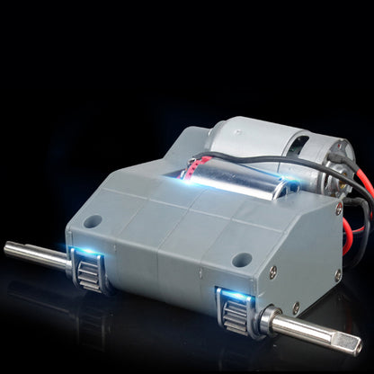 Henglong 1/16 Double Flow Gearbox L49mm H65mm 60mm With Plastic Shell Gears 1/39 Gear Ratio For Plastic RC Tank Vehicle Part