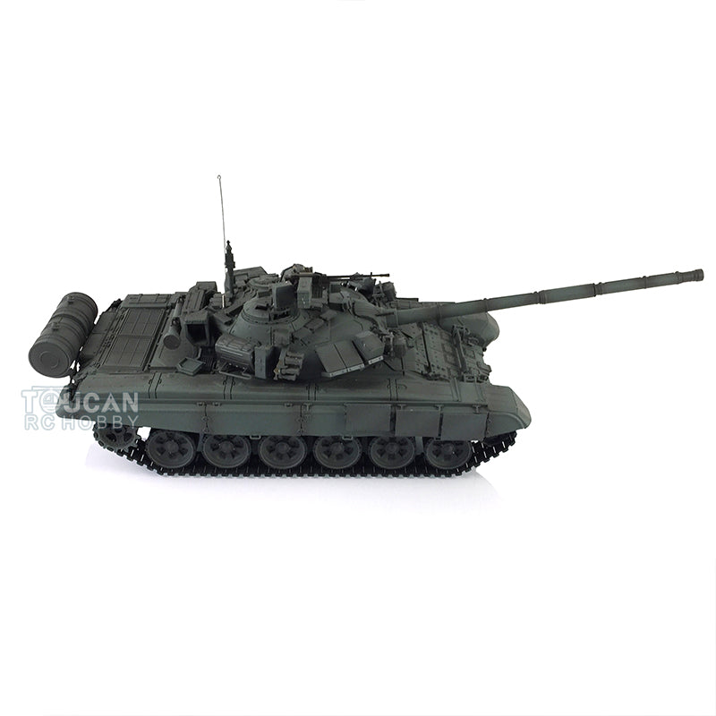 IN Stock Henglong 1/16 7.0 T90 3938 RTR RC Tank 360 Turret Twin-Pin Metal Track Wheels Red Eyes BB IR 360 Degree Turret Smoke Remote Control Military Vehicle