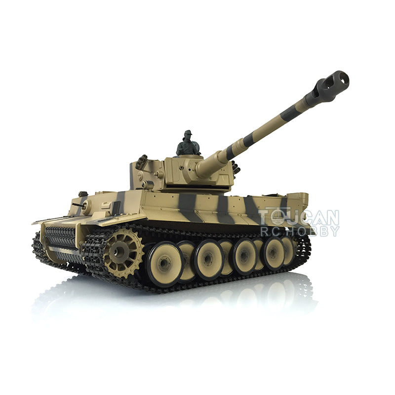 Henglong 1/16 Scale 7.0 Plastic Ver German Tiger I RTR RC Tank 3818 Model Metal Road Wheel Suspension Infrared Combating System Smoking BB Unit