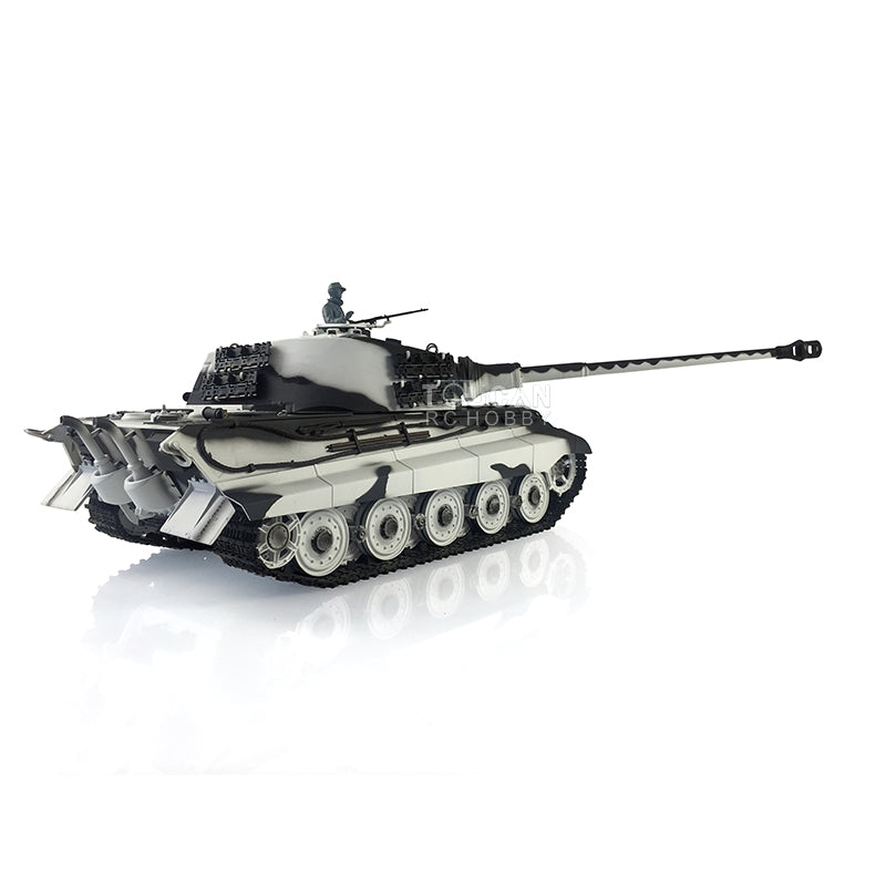 Henglong 1/16 7.0 3888A Customized King Tiger Barrel Recoil RC Tank Metal Tracks Road Wheels Barrel 360 Degree Turret Rotation