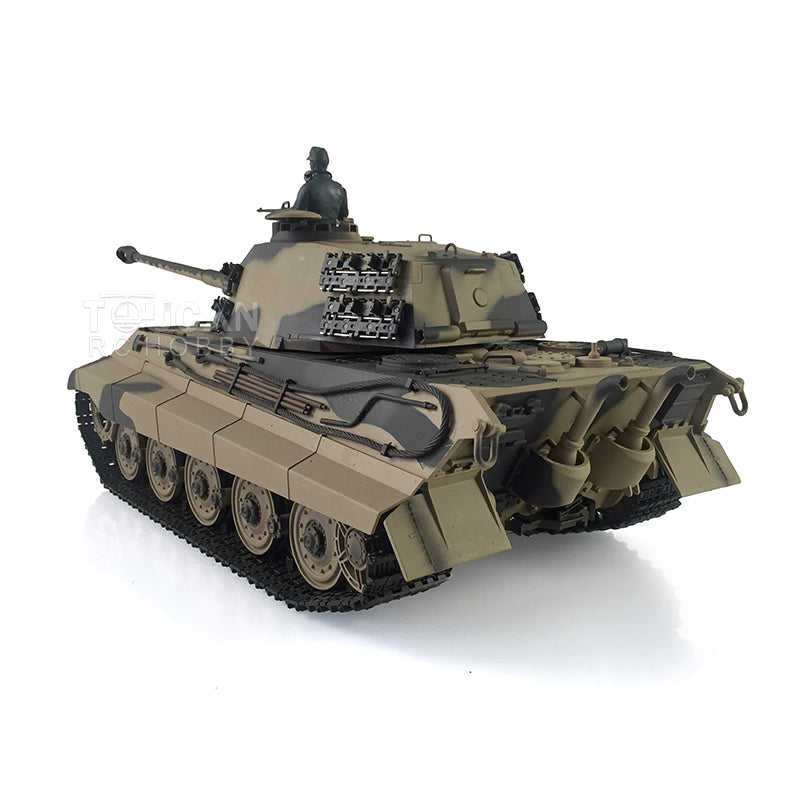 2.4G Henglong 1/16 Yellow 7.0 Plastic German King Tiger RTR RC Tank Model 3888A Radio Control Infrared Combating System Metal Barrel