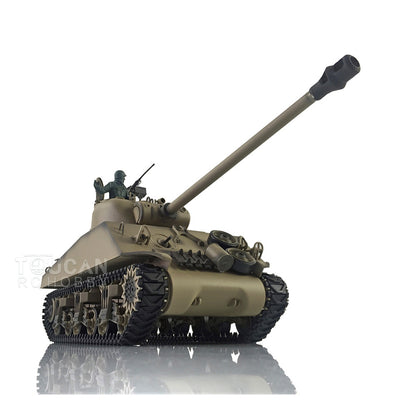 Henglong 1/16 Customized RC Tank 3898 7.0 M4A3 Sherman Metal Tracks Road Wheels Barrel Recoil 360 Degree Turret Infrared Combat Idle Smoke BB Unit