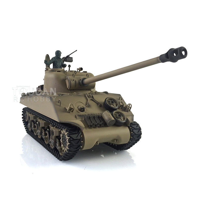 7.0 Henglong 1/16 Plastic RC Tank 3898 M4A3 Sherman Barrel Recoil Lifting Idle Smoke 360 Degree Turret Infrared Combat System BB Shooting Vehicle
