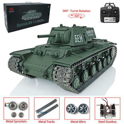 Henglong 1/16 TK7.0 Promotion Soviet Union KV-1 RTR RC Tank 3878 360 Degrees Turret Smoke BB IR Metal Barrel Tracks Sprockets Idlers Wheels Gearbox