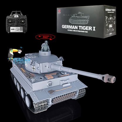 2.4Ghz Henglong 1/16 7.0 Plastic German Tiger I 3818/German Panther V 3819 RTR RC Tank 360 Degree Turret Rotation Infrared Combating System