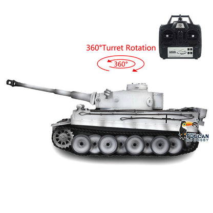 Henglong 1/16 RC Tank 3818 7.0 Tiger I Upgraded Assembled Metal Tracks Sprocket 360 Degree Turret Infrared Combating System Idle Smoke BB Unit Vehicle