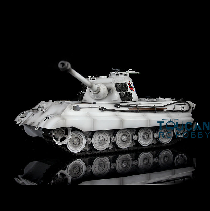 2.4G Henglong 1/16 Yellow 7.0 Plastic German King Tiger RTR RC Tank Model 3888A Radio Control Infrared Combating System Metal Barrel