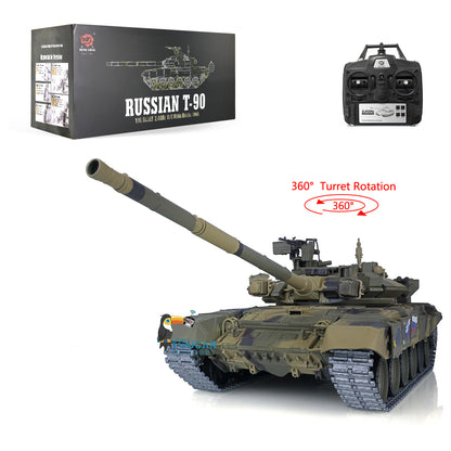 Henglong 1/16 7.0 Upgraded Russia T90 3938 RTR RC Tank Model BB IR 360 Degree Turret Smoke Metal Tracks Gearbox Drive Idler Wheeels