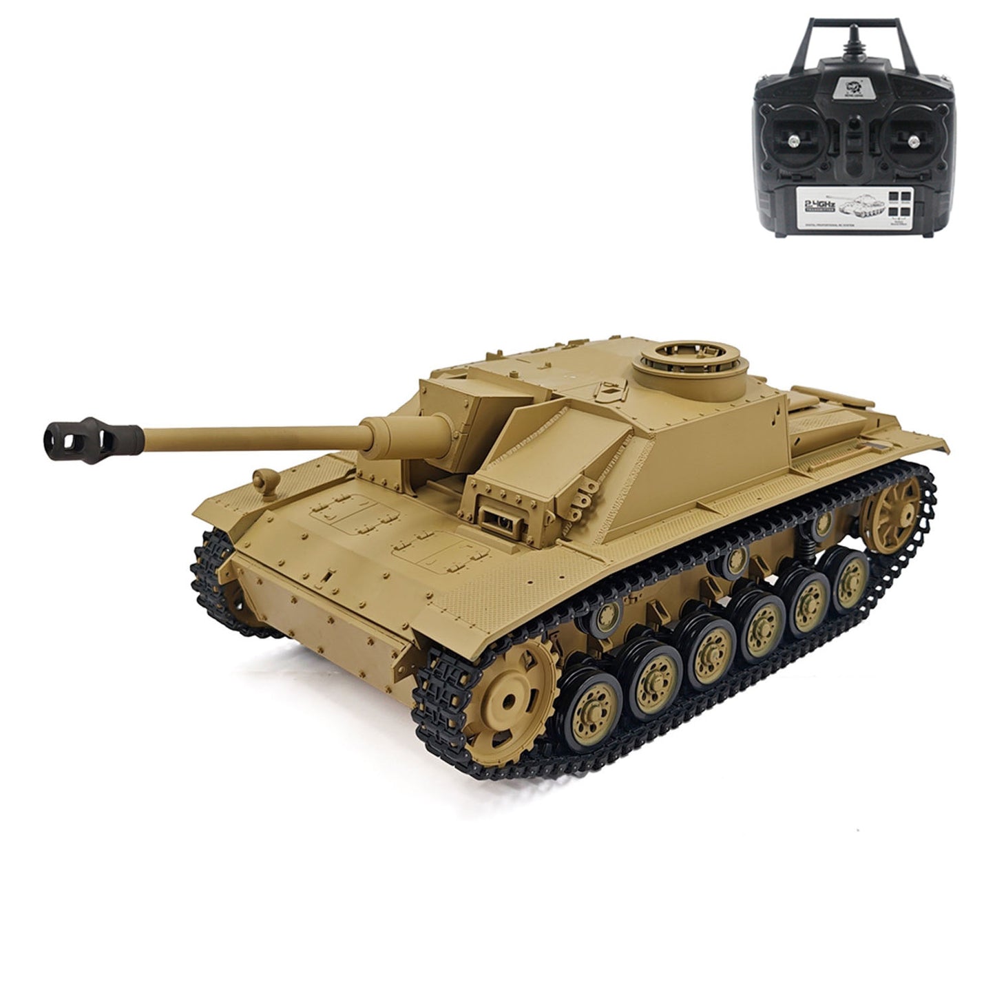2.4G Henglong 1/16 7.0 Plastic German Stug III RTR RC Tank Model 3868 BB IR Steel Gearbox 1800MAH Battery Radio Sound Lights