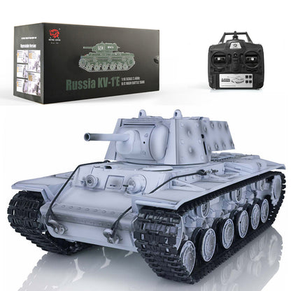 2.4G Henglong 1/16 7.0 Upgraded Soviet KV-1 3878 RTR RC Tank BB IR Light Sound Smoke 340 Degree Turret Metal Drive Idler Wheels Tracks Gearbox