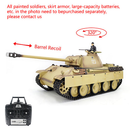 Henglong RTR 1/16 7.0 RC Tank German Panther G 3879 Steel Gearbox BB IR Barrel Recoil 2.4G Radio 1800MAH Battery 320 Degree Turret Rotation