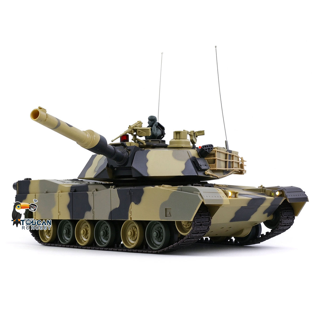 IN Stock Henglong 1/24 Plastic 3816 AbramsM1A2 RC Tank Model with Smoke Infrared Combat Turret Elevation and Depression Sound Light