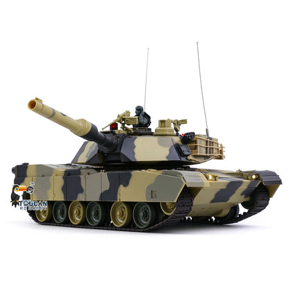 IN Stock Henglong 1/24 Plastic 3816 AbramsM1A2 RC Tank Model with Smoke Infrared Combat Turret Elevation and Depression Sound Light