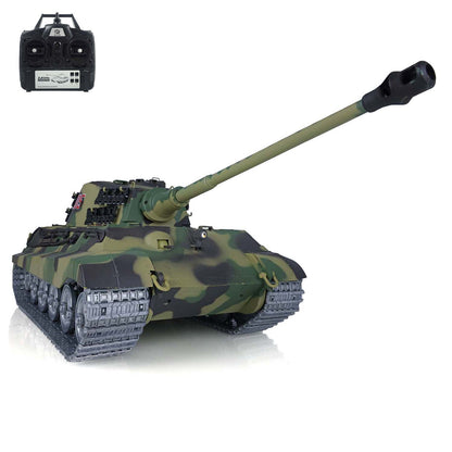 US Stock Henglong 1/16 7.0 King Tiger 3888A RTR RC Tank 360 Degree Turret Barrel Recoil IR BB Smoke Metal Drive Idler Road Wheels Tracks Gearbox