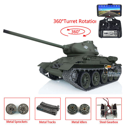 $40 OFF 11.11 Flash Sale Henglong 1/16 TK7.0 Promotion Soviet T34-85 RTR RC Tank 3909 with 360 Degrees Turret BB Infrared Combat Smoke Metal Sprockets Idlers Wheels