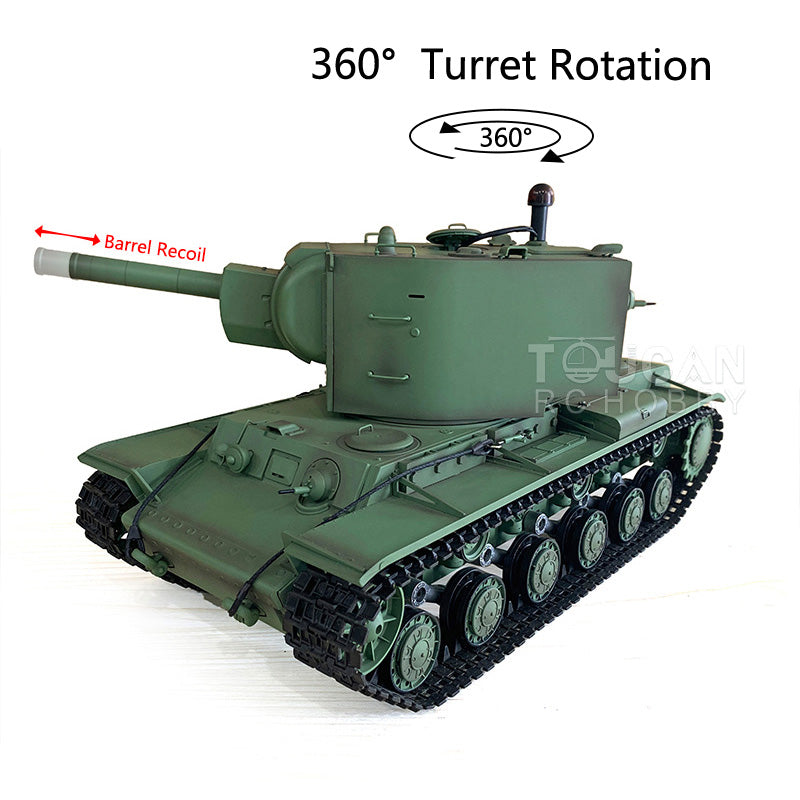 Henglong 1/16 7.0 Plastic Soviet Union KV-2 3849 RTR RC Tank with 360 Degrees Turret Barrel Recoil BB Infrared Combat Smoke