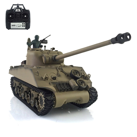 IN Stock Henglong 2.4G 1/16 Scale 7.0 Plastic Version M4A3 Sherman 3898 RTR RC Tank Model IR BB Smoke Light Sound Metal Barrel