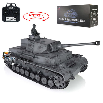 2.4G Henglong 1/16 7.0 Plastic German Panzer IV F2 RTR RC Tank Radio Control Model 3859 Infrared Combating System Metal Barrel
