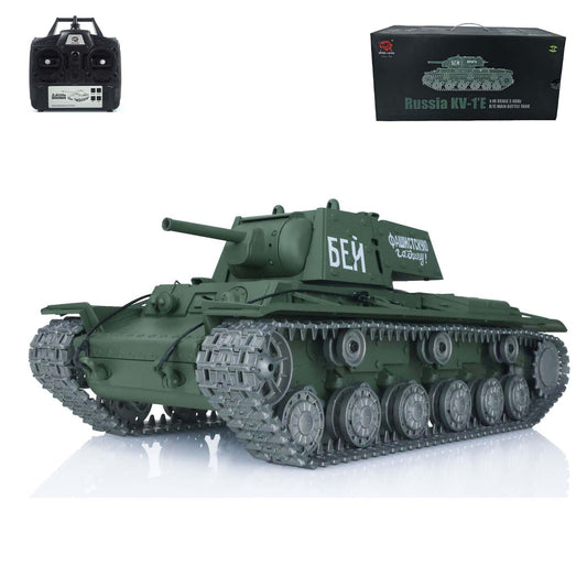 Henglong 1/16 7.0 3878 Soviet KV-1 RTR RC Tank FPV BB IR 360 Degree Turret Smoke Metal Barrel Drive Idlers Road Wheels Tracks Steel Gearbox