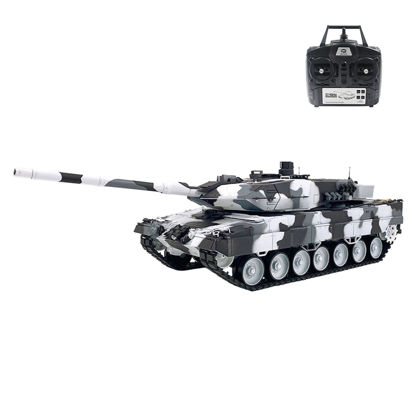 2.4G Henglong 1/16 7.0 Leopard2A6 RC Tank 3889 Metal Gearbox Suspension Bars BB IR Barrel Recoil Sound Smoking Light Battery