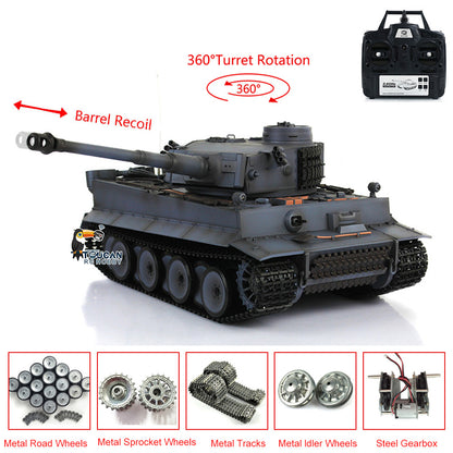 Henglong 1/16 TK7.0 German Tiger I RTR RC Tank 3818 with Metal Tracks Sprockets Idlers Road Wheels