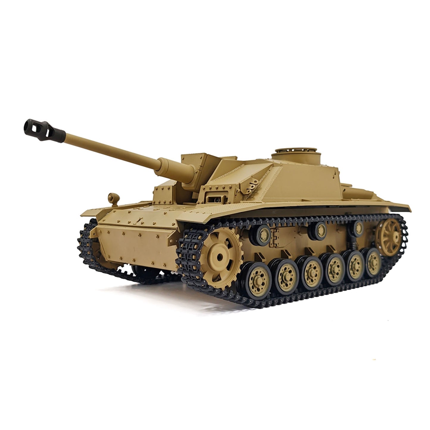 2.4G Henglong 1/16 7.0 Plastic German Stug III RTR RC Tank Model 3868 BB IR Steel Gearbox 1800MAH Battery Radio Sound Lights