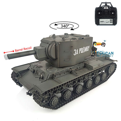 1/16 Henglong 7.0 Plastic Ver Soviet KV-2 Gigant 3949 RTR RC Tank Remote Control Military Vehicle Barrel Recoil BB Infrared Combat Smoke