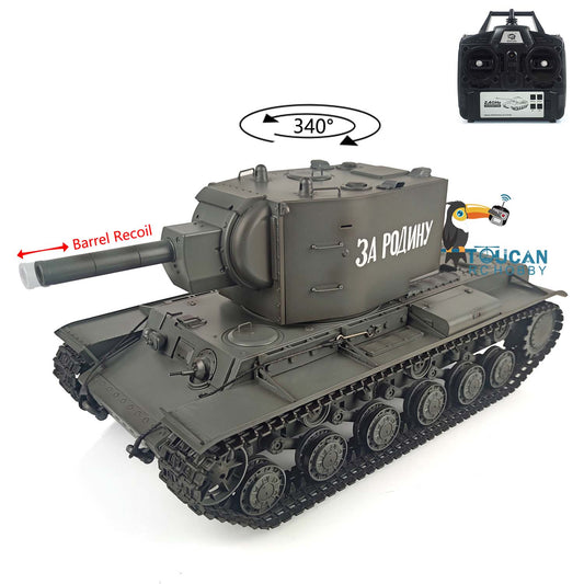 1/16 Henglong 7.0 Plastic Ver Soviet KV-2 Gigant 3949 RTR RC Tank Remote Control Military Vehicle Barrel Recoil BB Infrared Combat Smoke