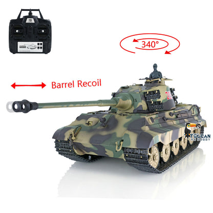 Henglong 1/16 TK7.0 Plastic German King Tiger Henschel 3888A RTR RC Tank with Barrel Recoil Infrared Combat BB Smoke Unit Sound Light