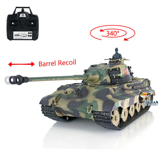 Henglong 1/16 TK7.0 Plastic German King Tiger Henschel 3888A RTR RC Tank with Barrel Recoil Infrared Combat BB Smoke Unit Sound Light