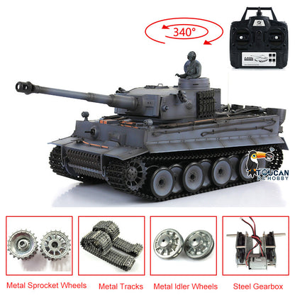 Henglong 1/16 7.0 Upgraded Metal 3818 German Tiger I RTR RC Tank Infrared Combat BB Unit