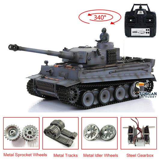 Henglong 1/16 7.0 Upgraded Metal 3818 German Tiger I RTR RC Tank Infrared Combat BB Unit