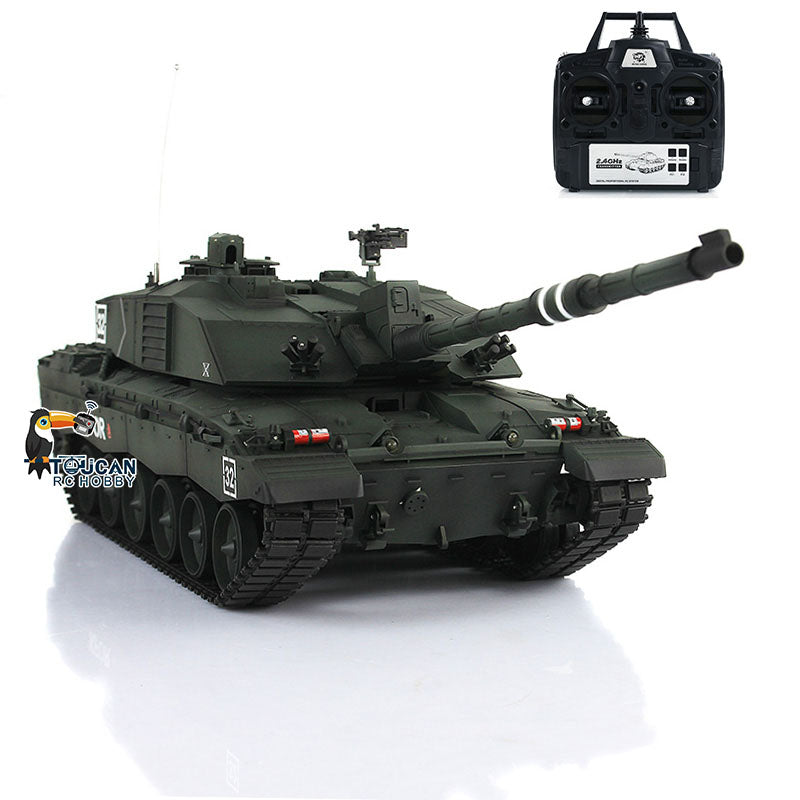 Henglong 1/16 TK7.0 Professional British Challenger II 3908 RTR RC Tank with 360 Degrees Turret BB IR Smoke Metal Tracks Sprockets Idlers Road Wheels Gearbox