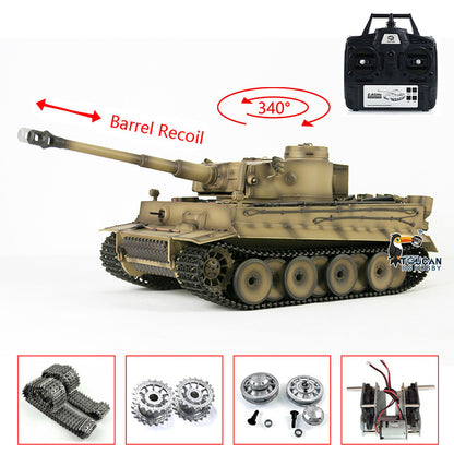 Henglong 1/16 TK7.0 Promotion German Tiger I 3818 RTR RC Tank Barrel Recoil BB IR Smoke Metal Tracks Sprockets Idlers Wheels