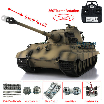 Henglong 1/16 7.0 Customized 3888A King Tiger RTR RC Tank Infrared Combat Barrel Recoil