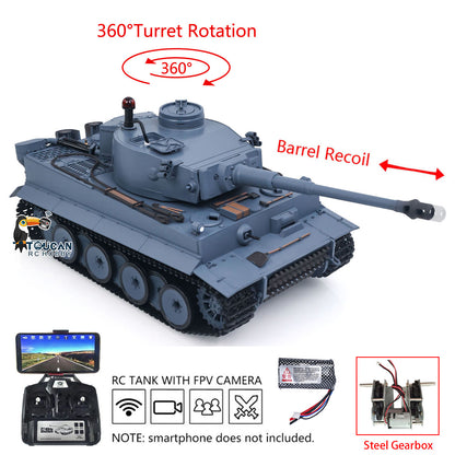 Henglong 1/16 TK7.0 Plastic German Tiger I RTR RC Tank 3818 Manual Spray Collection Model