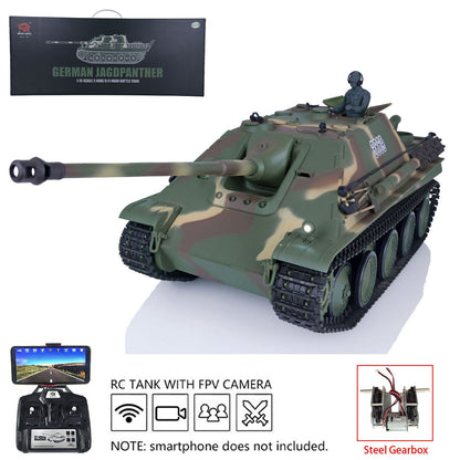 Henglong 1/16 7.0 Plastic Jadpanther 3869 RTR RC Tank FPV Infrared Combating System BB Shooting Smoke Unit Steel Gearbox Metal Barrel