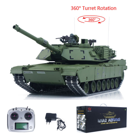 IN Stock 1/16 TOUCAN 3918 Abrams M1A2 RC Tank 360 Degree Turret Barrel Recoil Firing Flash Smoke Metal Gearbox Drive Idler Road Wheels