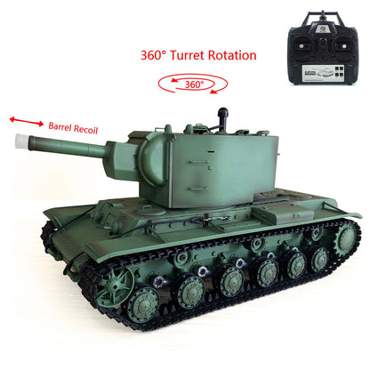 Henglong 1/16 7.0 Plastic Leopard2A6 RC Tank 3889 W/Soviet Union KV-2 3849 360 Degree Turret Rotation Barrel Recoil Infrared Combating System