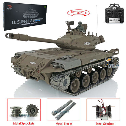 Henglong 1/16 Snow 7.0 Upgraded Walker Bulldog RTR RC Tank Remote Coontrol Military Vehicle 3839 Metal Tracks Infrared Combating System BB Unit