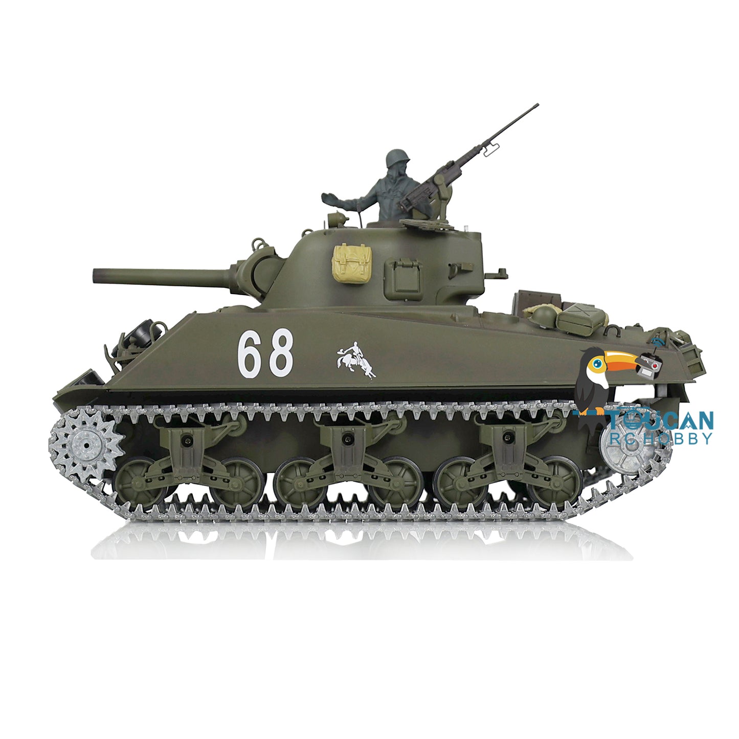 IN Stock Henglong 1/16 7.0 Upgraded M4A3 Sherman 3898 RTR RC Tank Barrel Recoil Model BB IR Smoke Metal Tracks Drive Idler Wheels