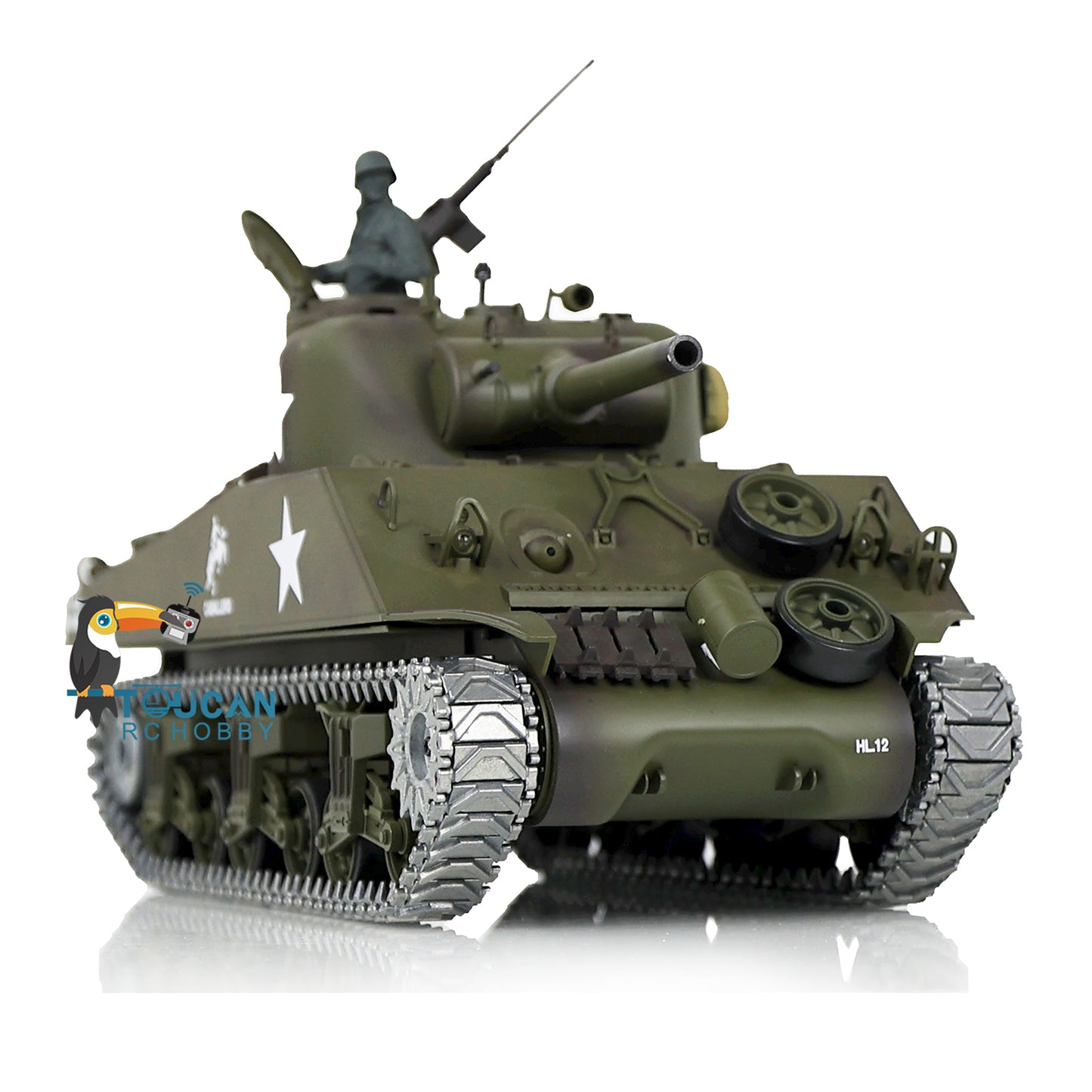 Henglong 1/16 7.0 RC Tank 3898 M4A3 Sherman Assembled With FPV 360 Degree Turret Barrel Recoil Metal Sprockets Idlers Tracks Military Vehicle