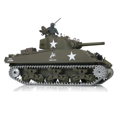 Henglong 1/16 7.0 M4A3 Sherman 3898 RTR RC Tank FPV Barrel Recoil 360 Degree Turret BB IR Smoke Metal Tracks Drive Idler Wheels