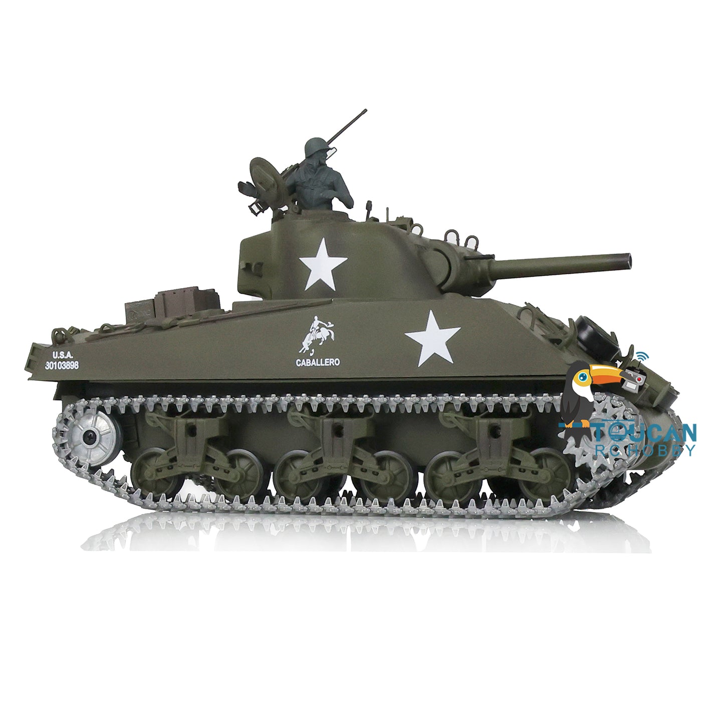 Henglong 1/16 TK7.0 Promotion USA M4A3 Sherman RTR RC Tank 3898 360 Degrees Turret Smoke BB IR Metal Barrel Tracks Sprockets Idlers Wheels Gearbox